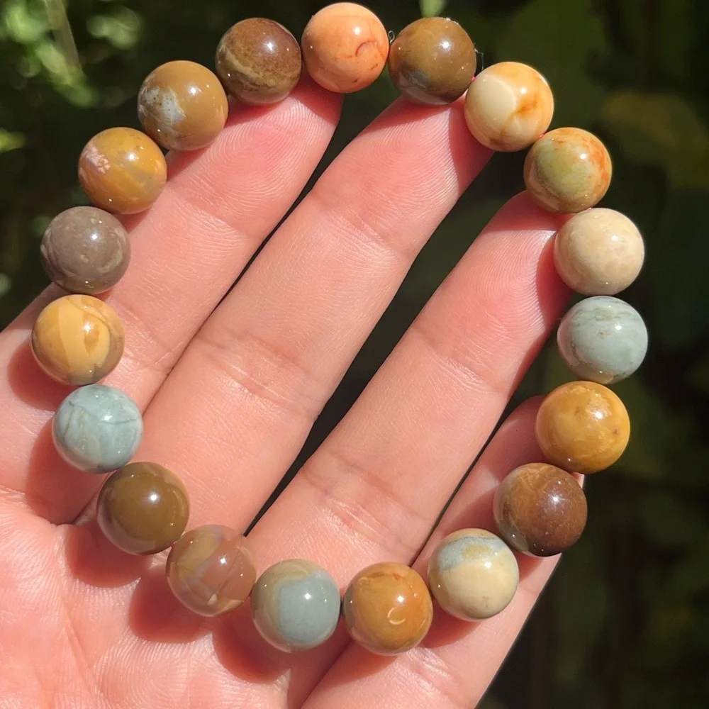 10mm stretchable multicolor‎ brown Alashan bracelet